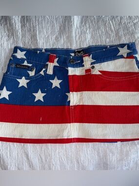 Dolce and Gabbana vintage y2k American flag skirt